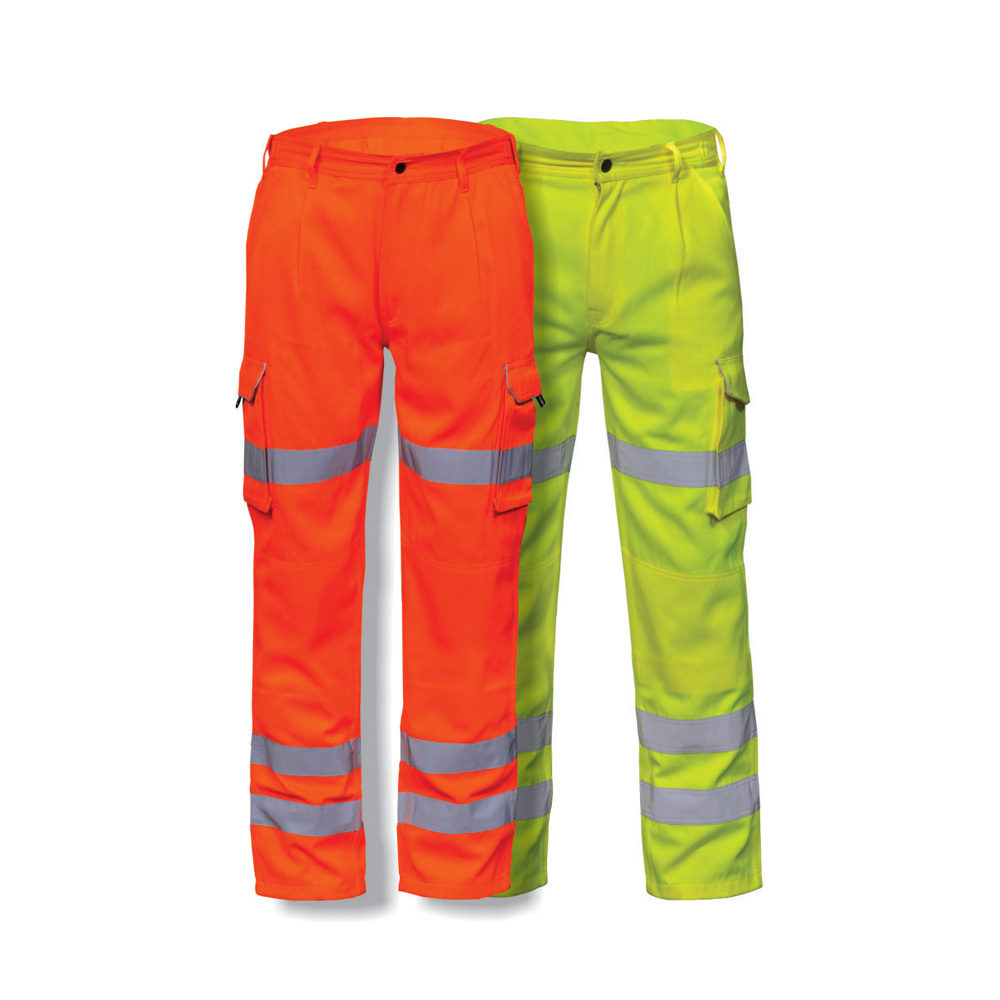 Work Trouser in Hivis Fabric and reflective tape
